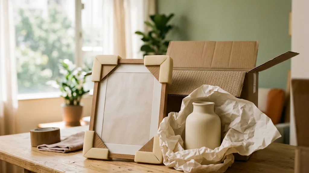 Artwork and ceramics with protective packing