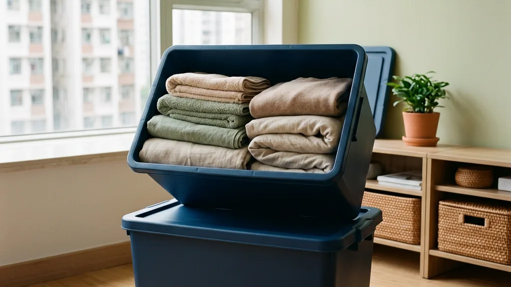 Plain storage boxes and household belongings