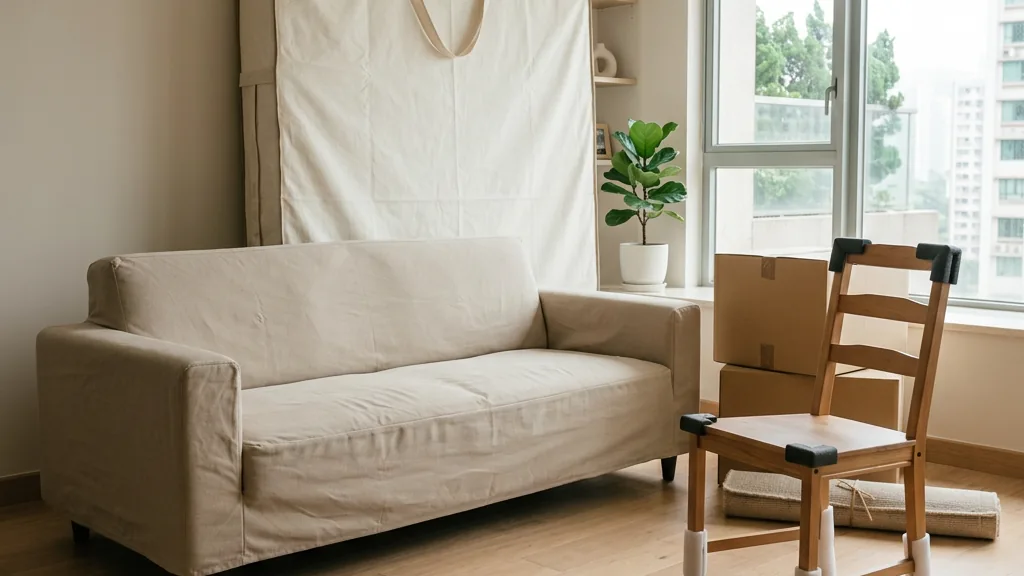 Furniture with breathable protective covering