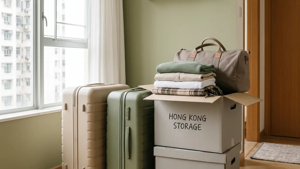 Suitcases and travel belongings prepared for storage