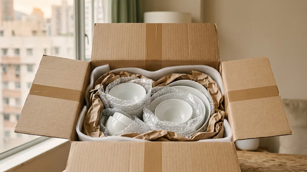 Packing box and cushioning materials