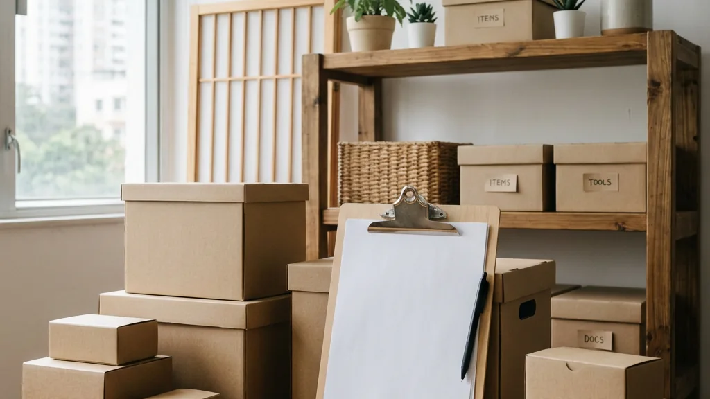 Storage boxes and inventory planning materials