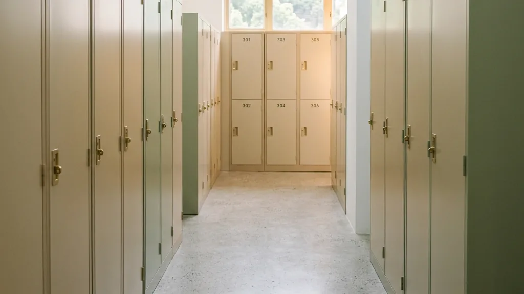 Mini-storage corridor and individual storage spaces